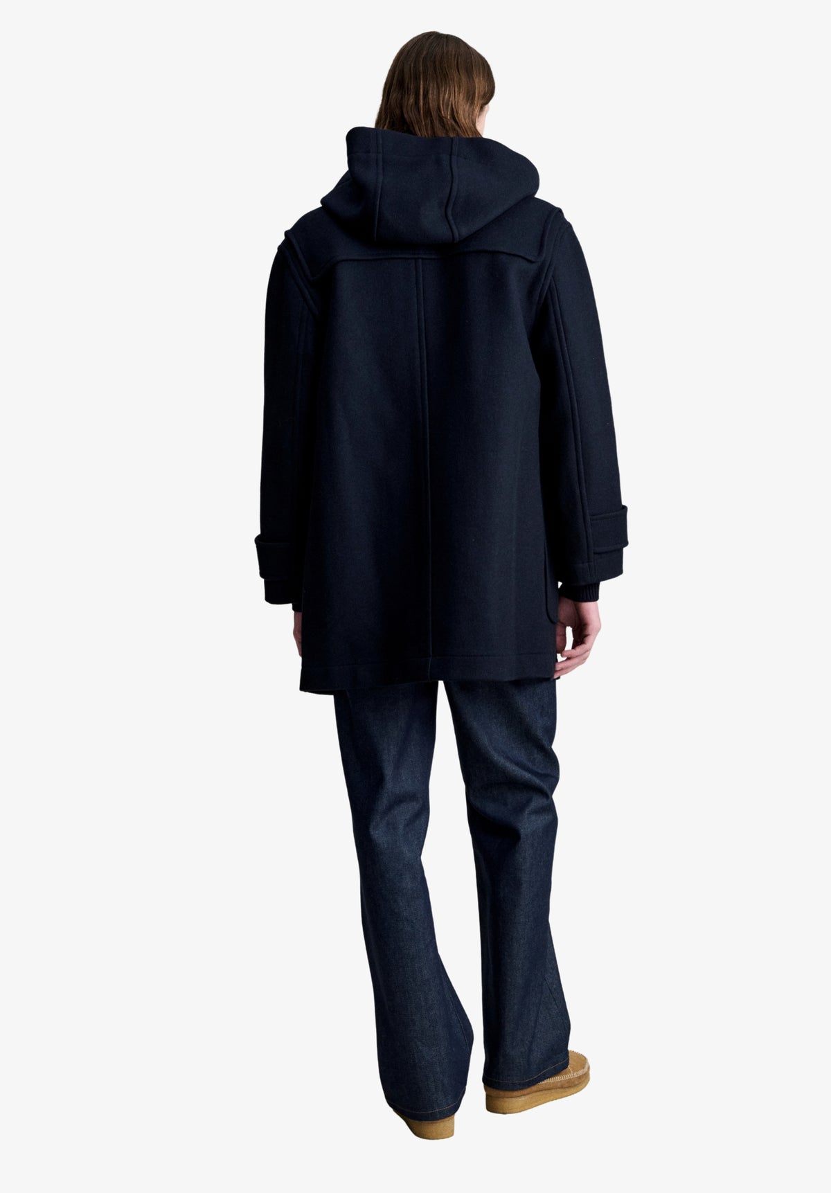 Navy blue recycled wool duffle coat - 2