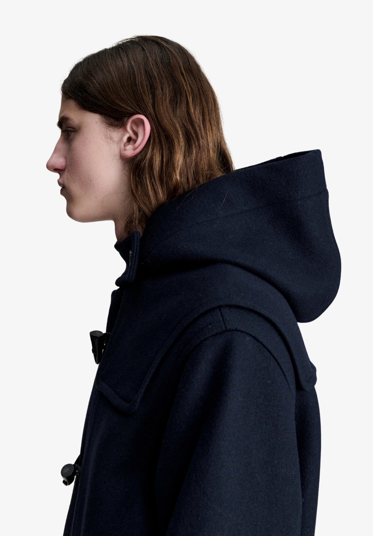 Navy blue recycled wool duffle coat - 4