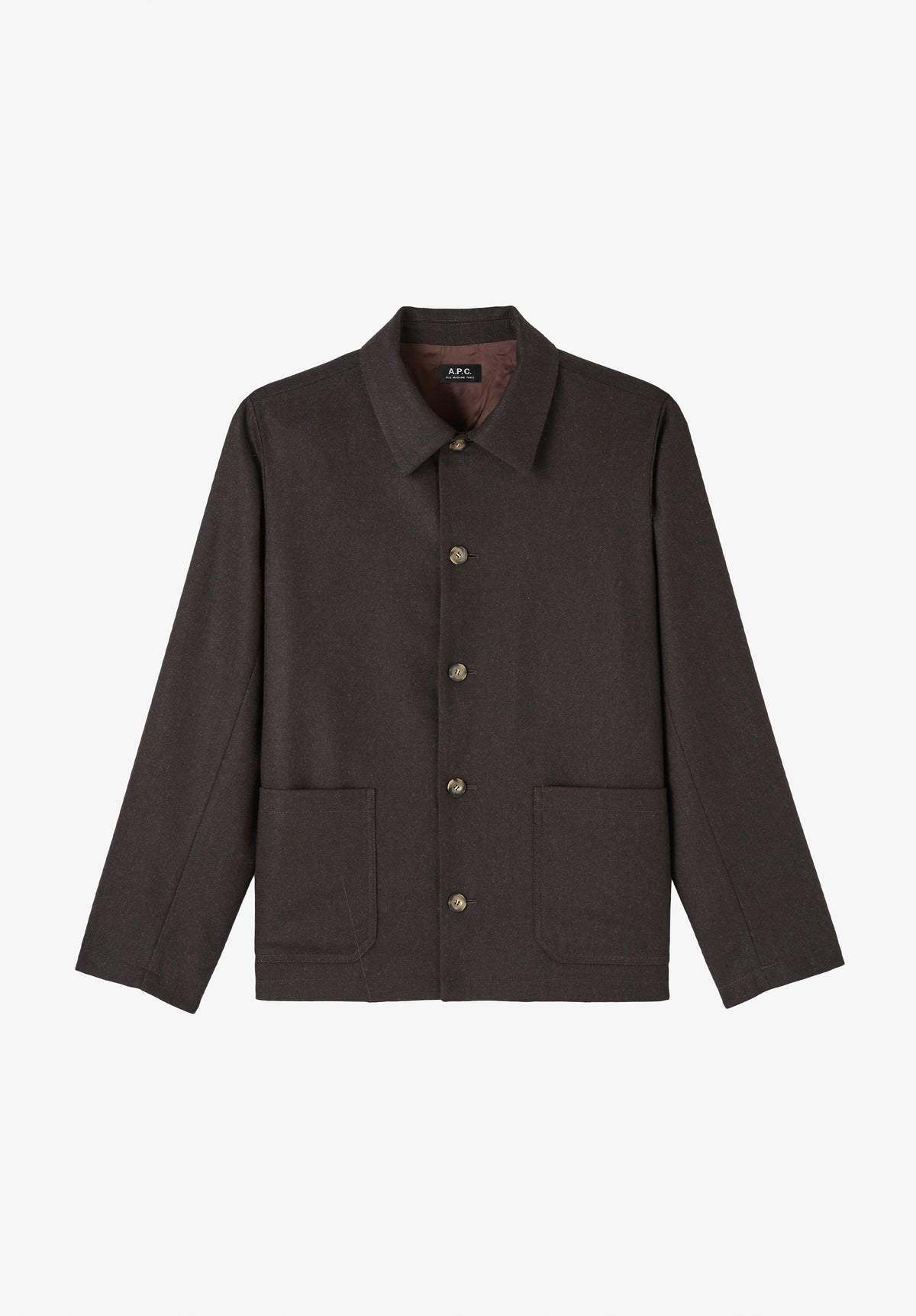 Schlichte dunkelbraune Wolljacke