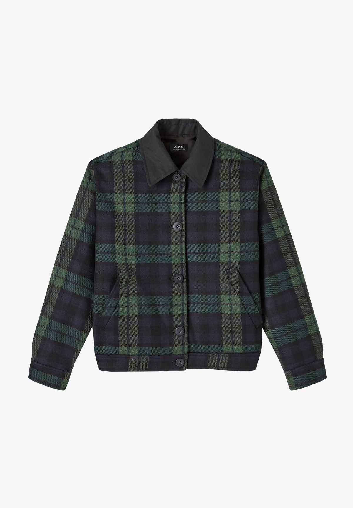 Marineblaue karierte Jacke
