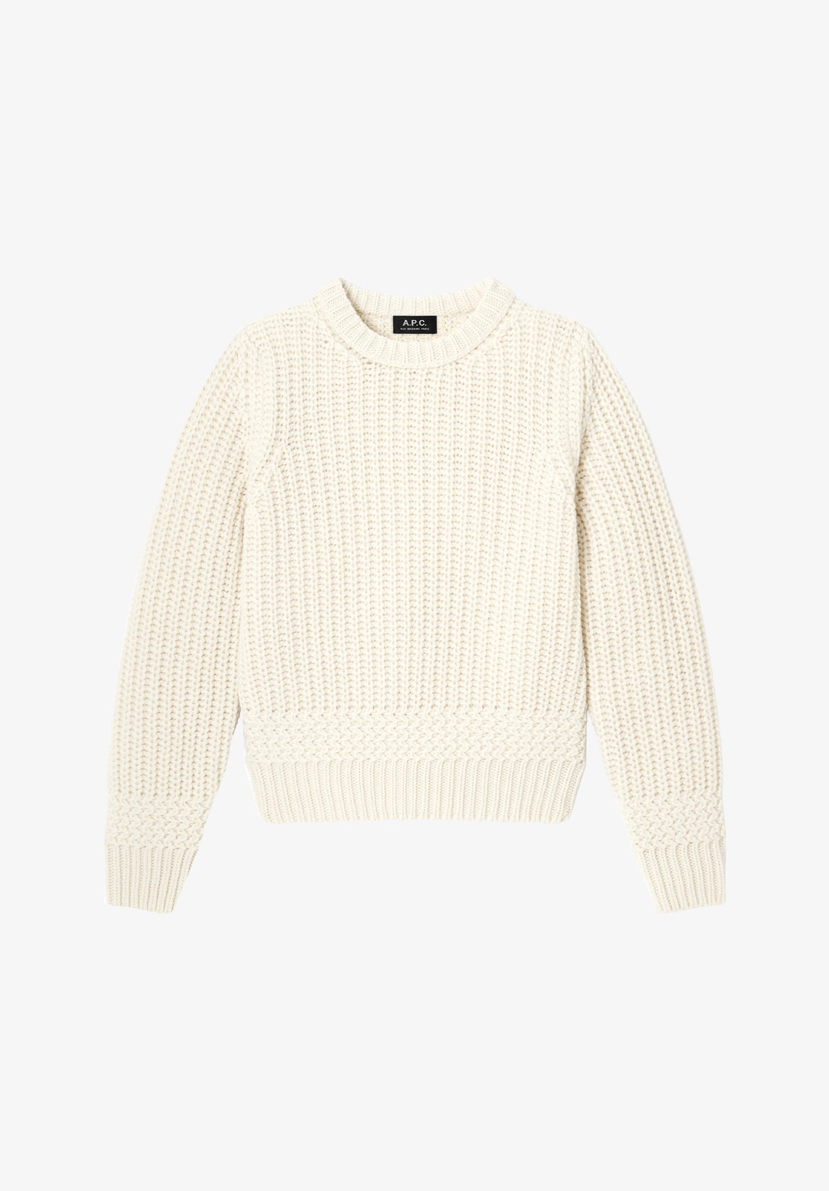 Pullover in Ecru aus recycelter Wolle