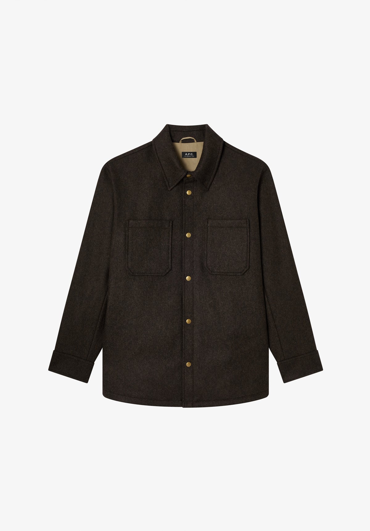 Dicke braun melierte Wolljacke