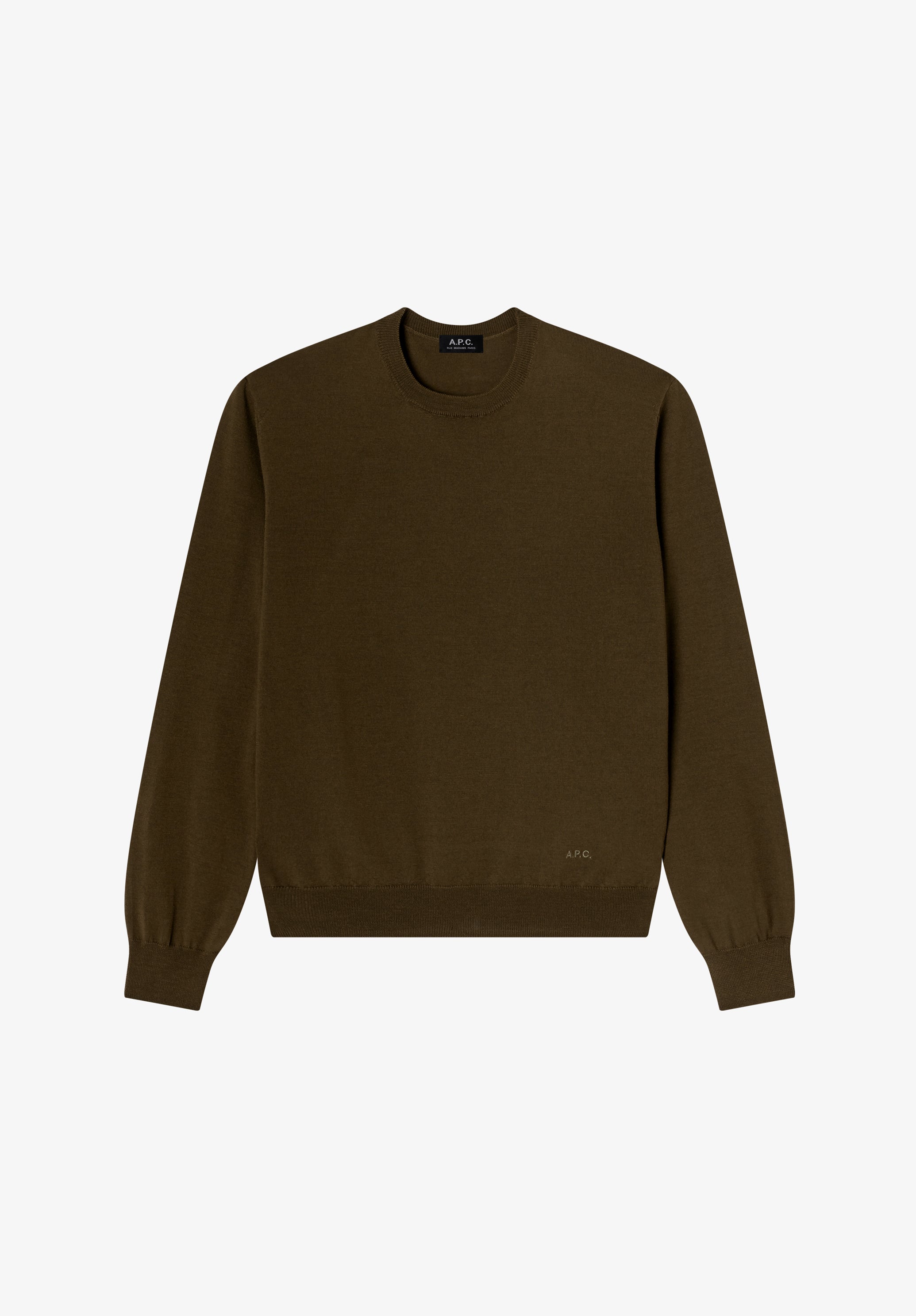 Khaki merino wool sweater - 0
