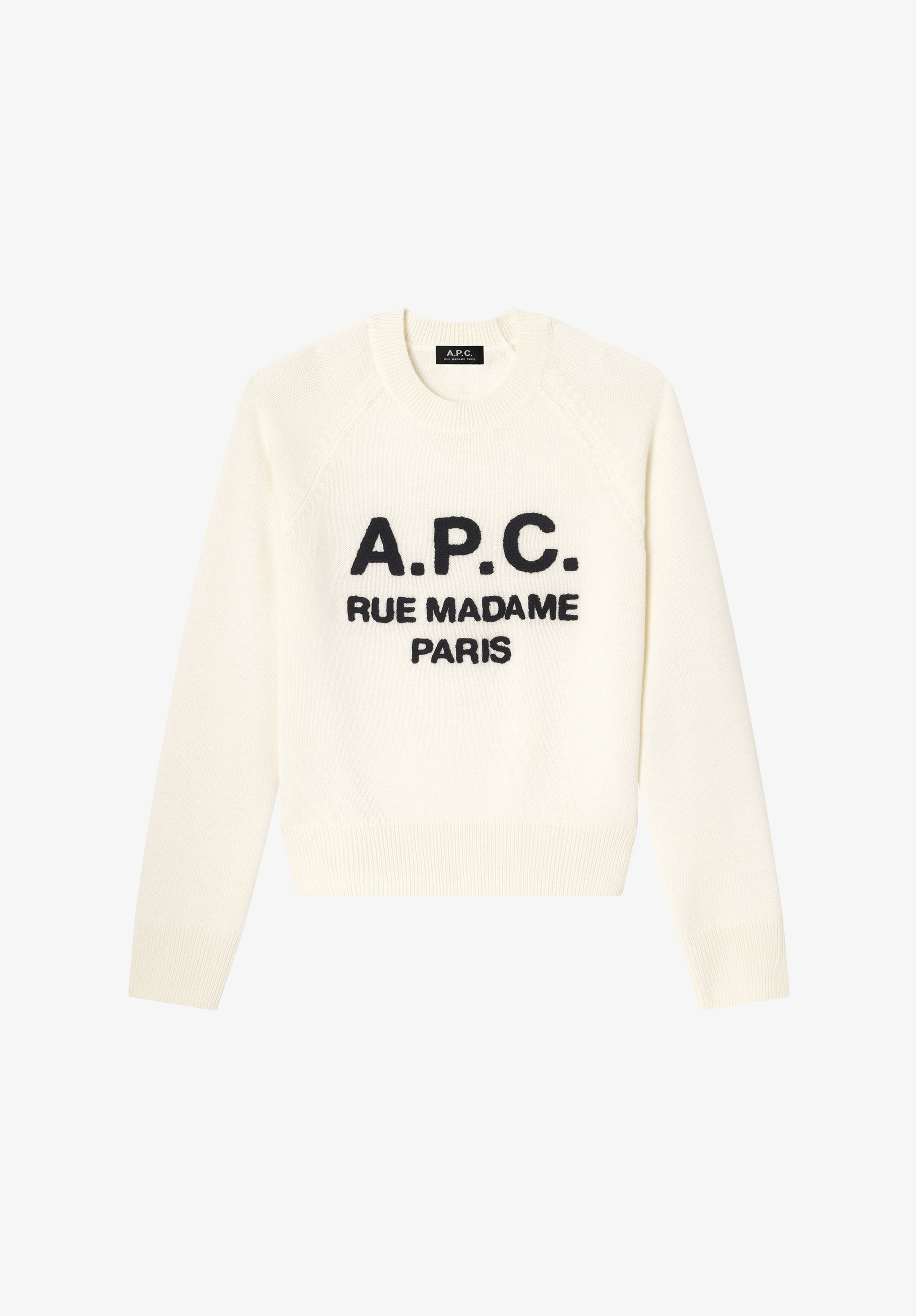 Ecru sweater with A.P.C. logo - 0