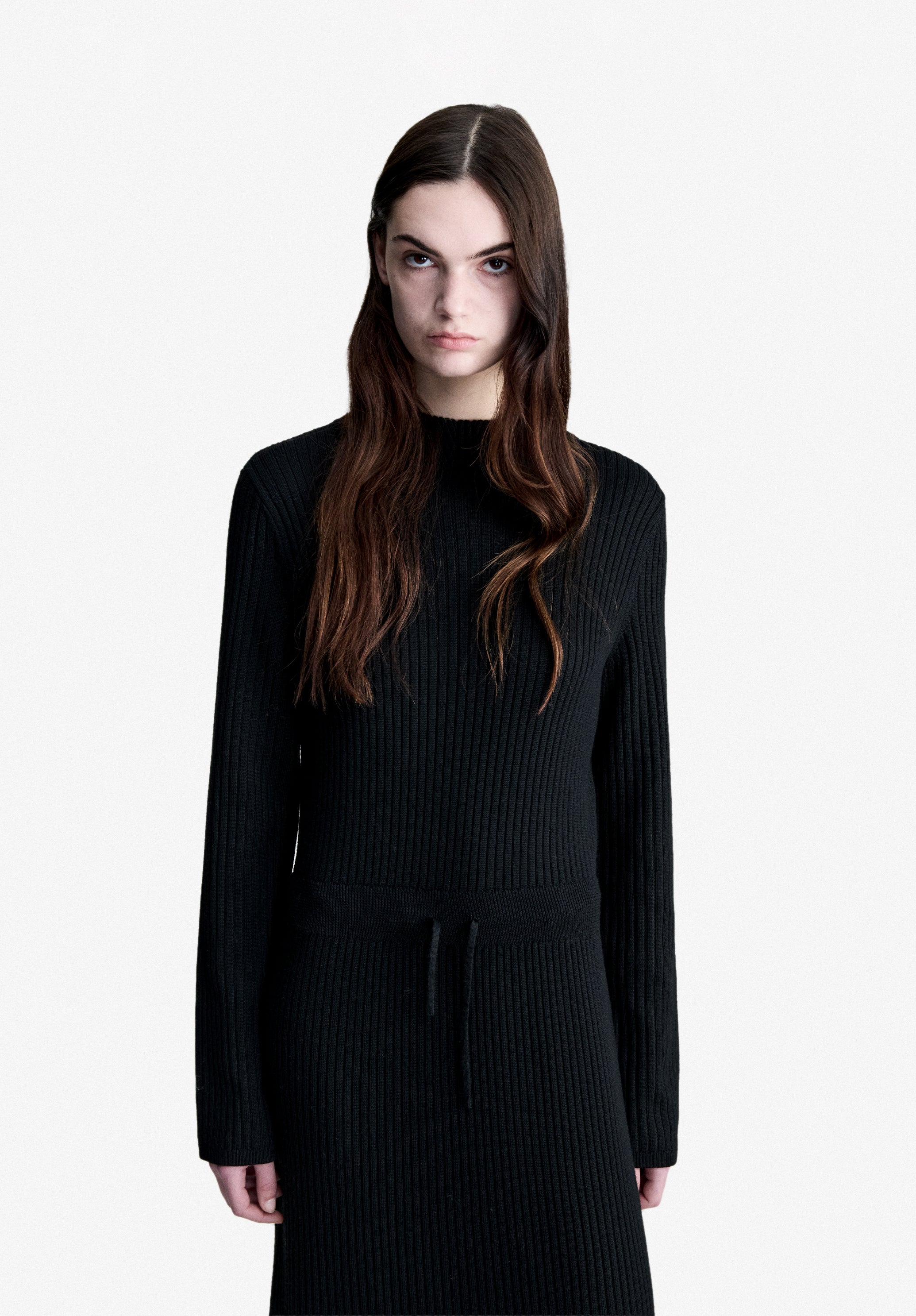 Long black wool dress - 3