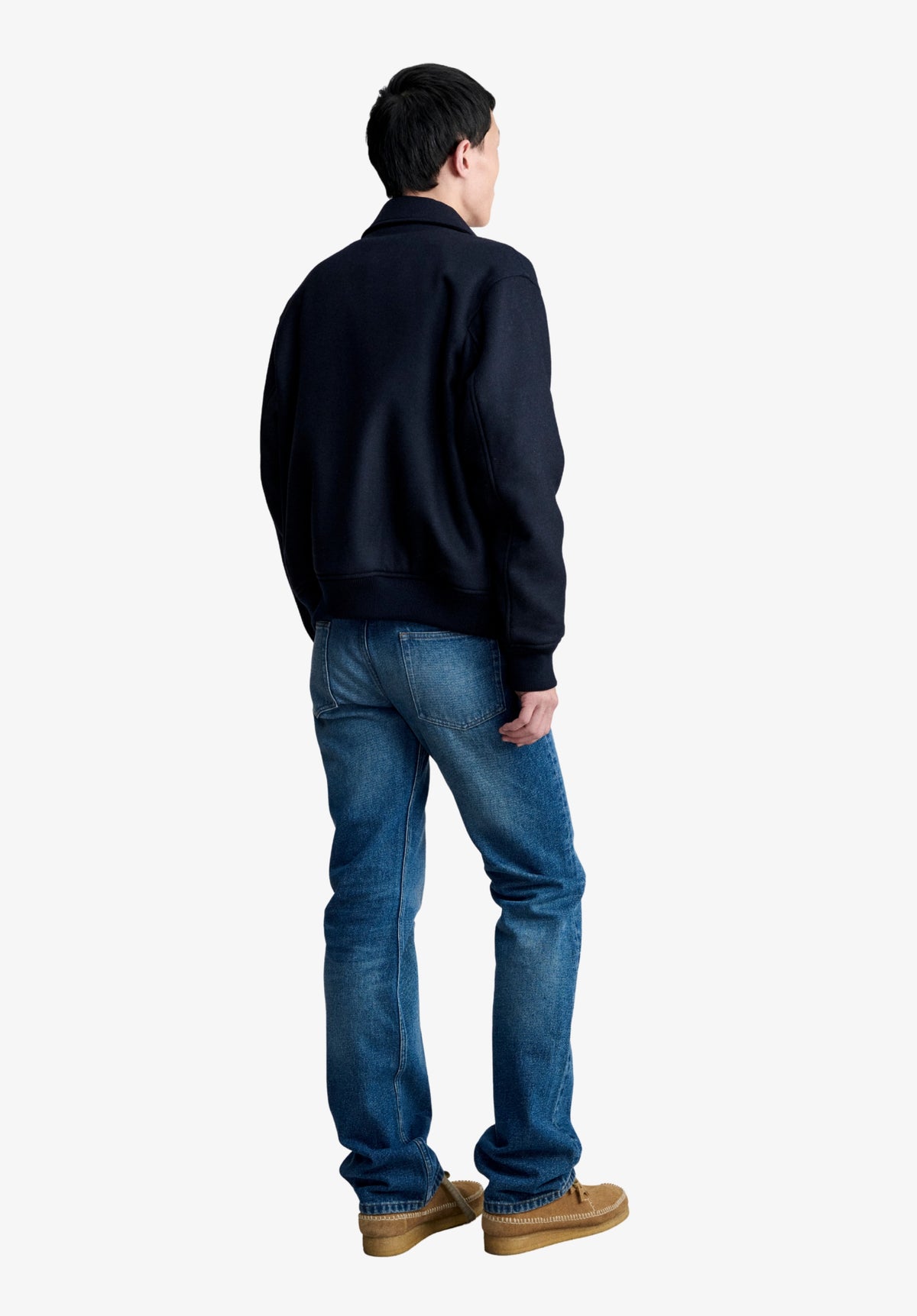 Marineblaue Wolljacke