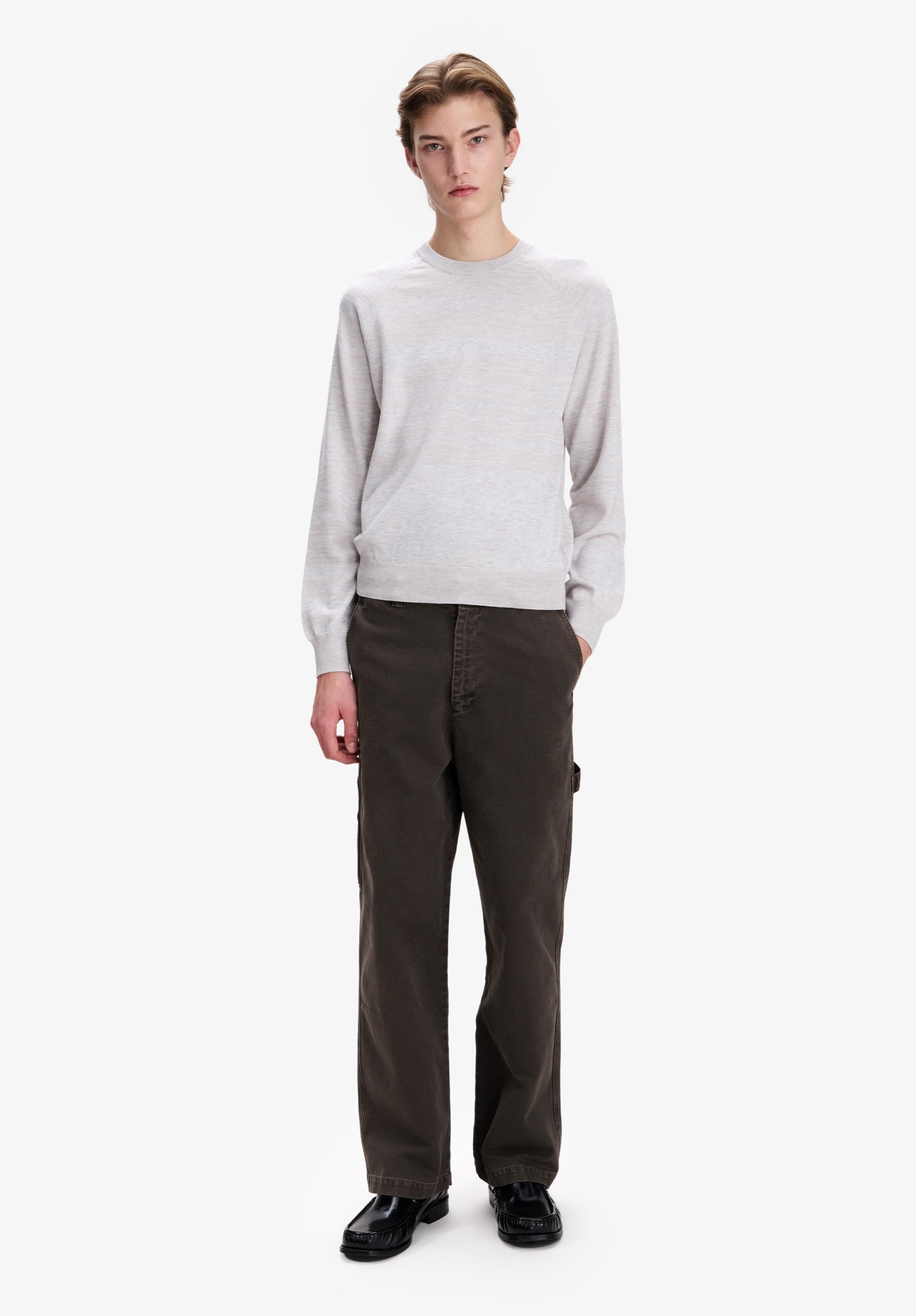 Grey raglan-sleeve sweater - 1