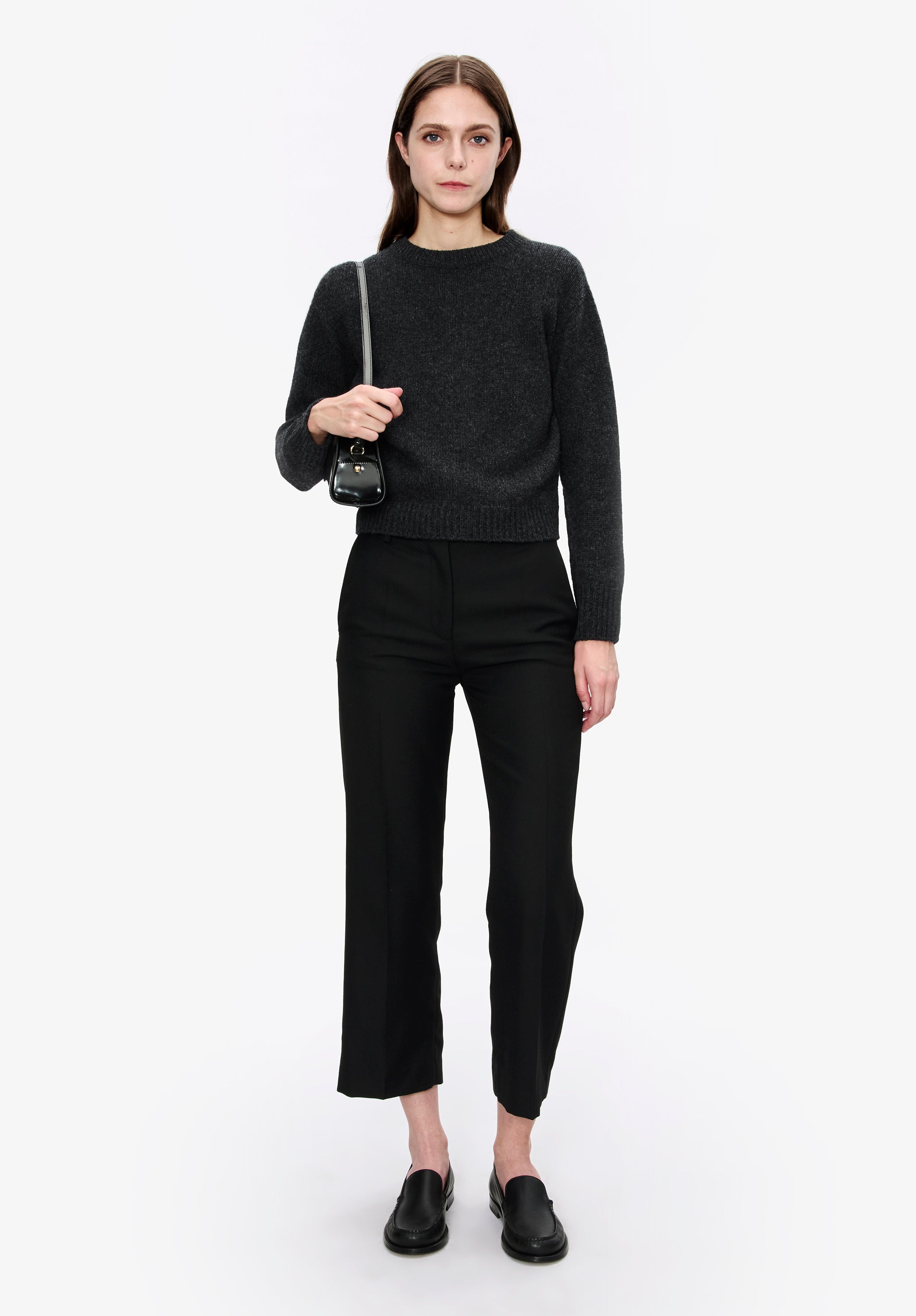 Short crew neck jumper - 1